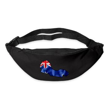 Piste de course australienne avec drapeau - Sac banane - noir - Devant