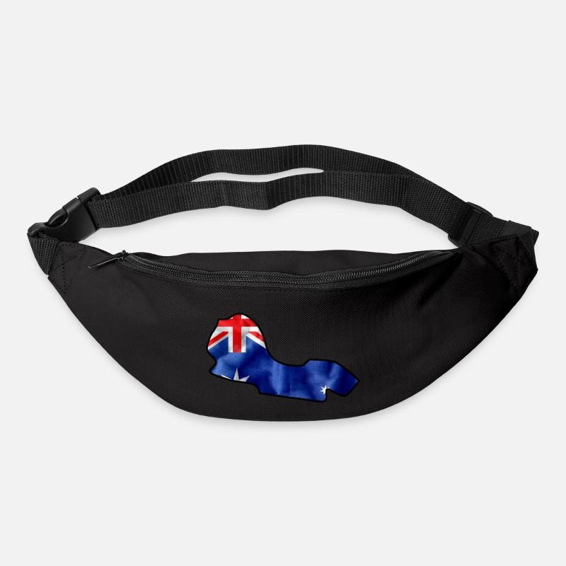 Piste de course australienne avec drapeau - Sac banane - noir