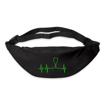 EKG und Weinglas - Gürteltasche - Schwarz - Vorne