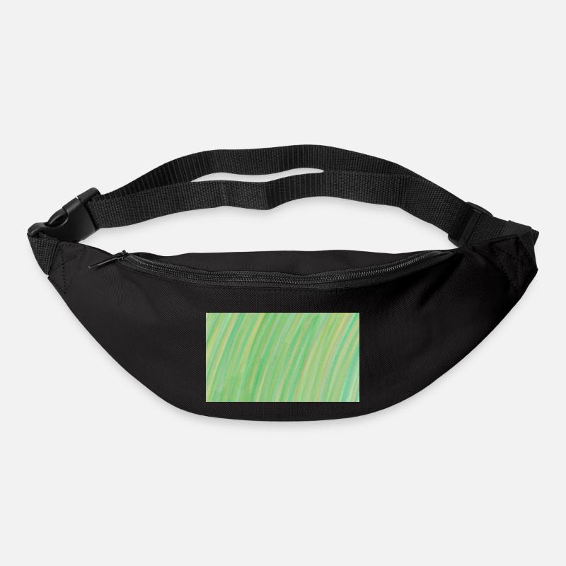 Dégradé Vert Jaune Orange abstrait - Sac banane - noir