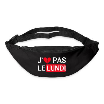 J'e n'aime pas le lundi - Version blanche - Sac banane - noir - Devant