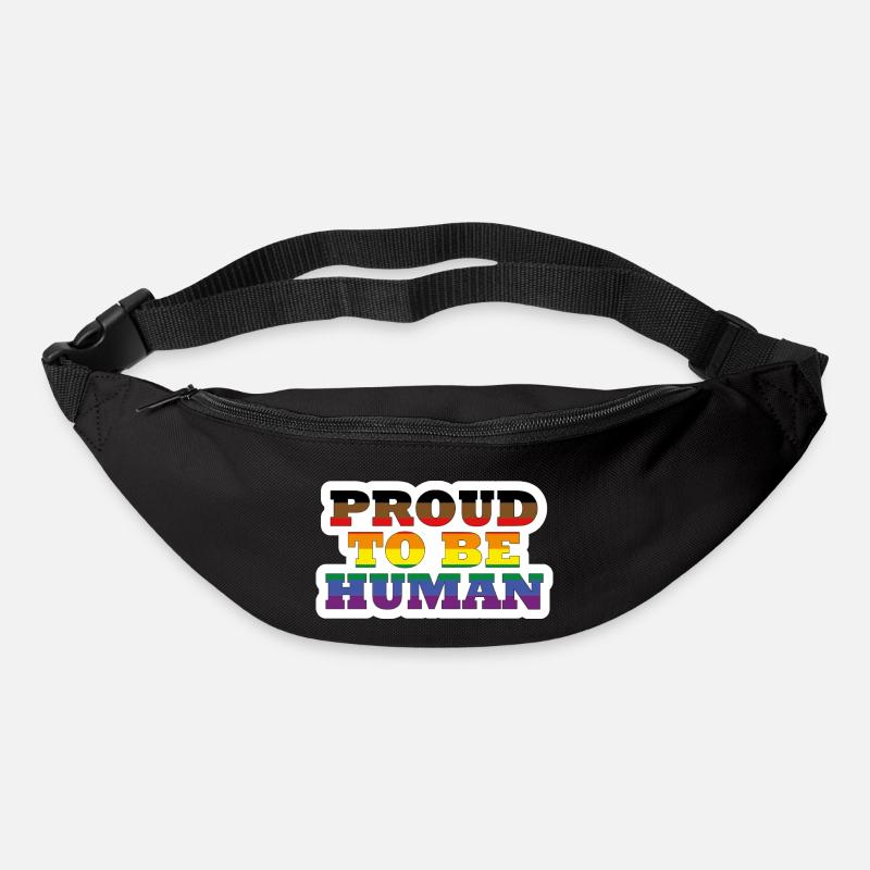 Proud to be Human - Gürteltasche - Schwarz