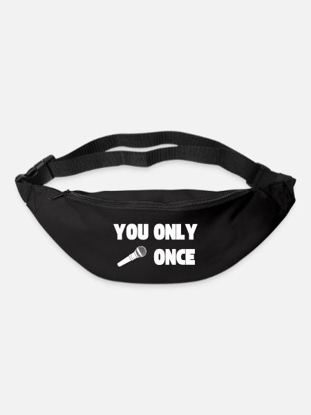 YOLO - You Only Live Once -Microphone - Sac banane - noir