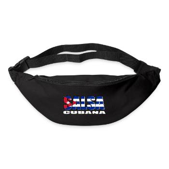 Salsa cubana avec le drapeau de Cuba - Sac banane - noir - Devant