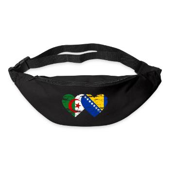 Algérie Bosnie drapeau coeur utilisé - Sac banane - noir - Devant