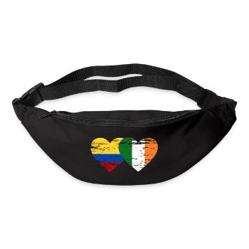 Colombie Irlande drapeau coeur utilisé - Sac banane - noir - Devant