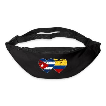 Cuba Colombie Drapeau Coeur Utilisé - Sac banane - noir - Devant