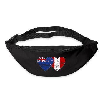 Neuseeland Peru Flagge Herz used - Gürteltasche - Schwarz - Vorne
