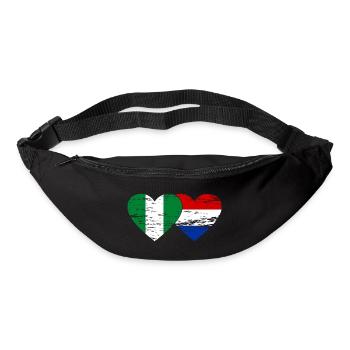 Nigeria Holland Flag Heart - Bum bag - black - Front