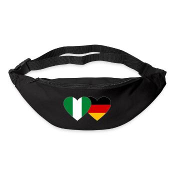 Drapeau du Nigeria Allemagne Coeur - Sac banane - noir - Devant