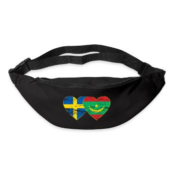 Sweden Mauritania Flag Heart Used - Bum bag - black - Front