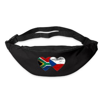 Afrique du Sud République Tchèque Drapeau Coeur Utilisé - Sac banane - noir - Devant