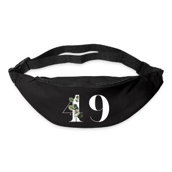 Number 49 Green Floral - 49th Floral Birthday - Bum bag - black - Front