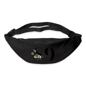 Numéro 89 floral vert - 89e anniversaire floral - Sac banane - noir - Devant