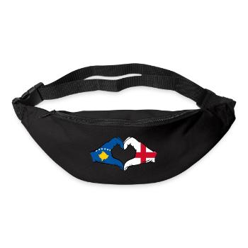 Kosovo England Flag Hands Heart Shape - Bum bag - black - Front