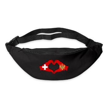 Schweiz Montenegro Flagge Hände Herzform - Gürteltasche - Schwarz - Vorne
