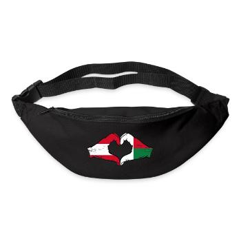 Österreich Madagaskar Flagge Hände Herzform used - Gürteltasche - Schwarz - Vorne