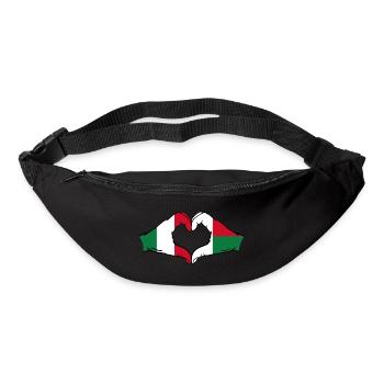 Italy Madagascar Flag Hands Heart Shape - Bum bag - black - Front