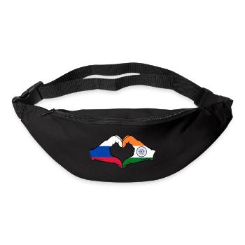 Russie Inde mains en forme de cœur - Sac banane - noir - Devant