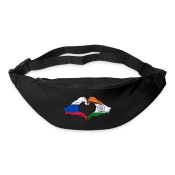Russia India hands heart shape used - Bum bag - black - Front