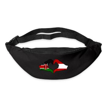 Kenya Austria hands heart shape - Bum bag - black - Front