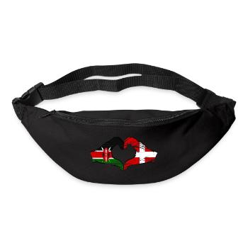 Kenya Denmark hands heart shape used - Bum bag - black - Front