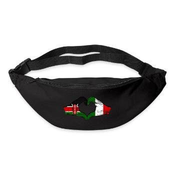Kenya Italy hands heart shape used - Bum bag - black - Front