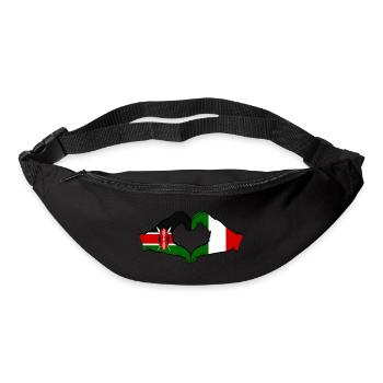 Kenya Italy Hands Heart Shape - Bum bag - black - Front
