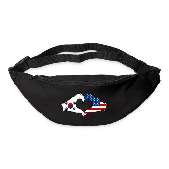 Corée du Sud États-Unis Mains Forme de coeur - Sac banane - noir - Devant