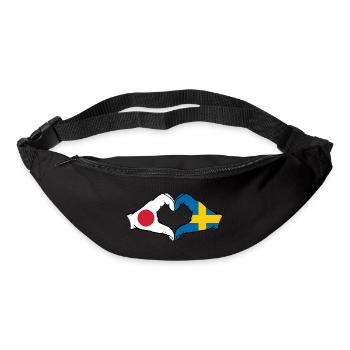 Japan Schweden Hände Herzform - Gürteltasche - Schwarz - Vorne