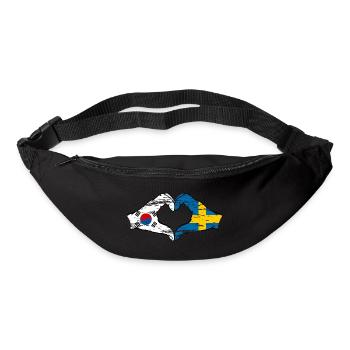 Corée du Sud Suède Mains Forme de Coeur Utilisé - Sac banane - noir - Devant