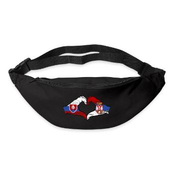 Slovaquie Serbie drapeau forme de coeur utilisé - Sac banane - noir - Devant