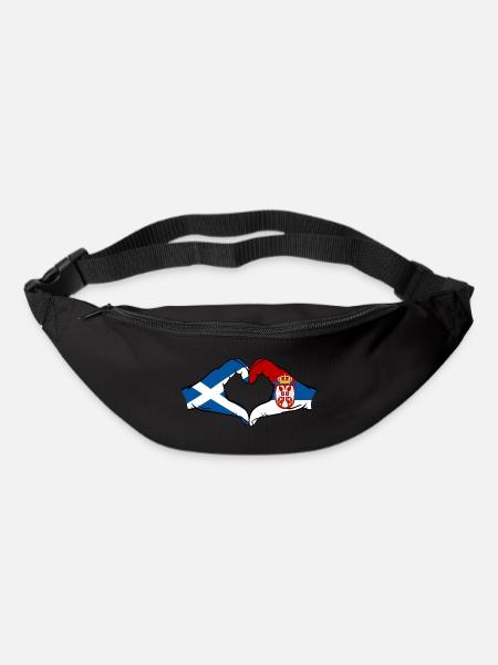 Schottland Serbien Flagge Herzform - Gürteltasche - Schwarz
