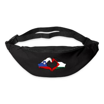 Slovénie Palestine Drapeau Coeur Forme De Coeur - Sac banane - noir - Devant