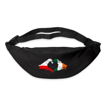 Polen Irland Flagge Herzform used - Gürteltasche - Schwarz - Vorne