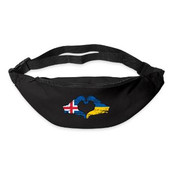 Iceland Ukraine Flag Heart Shape Used - Bum bag - black - Front