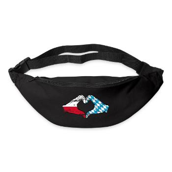 Poland Bavaria Flag Hands Heart Shape Used - Bum bag - black - Front