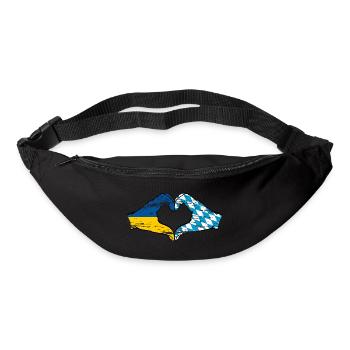 Ukraine Bavaria Flag Hands Heart Shape Used - Bum bag - black - Front