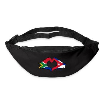 Südafrika Kuba Flagge Hände Herzform - Gürteltasche - Schwarz - Vorne