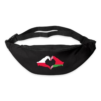 Polen Belarus Flagge Hände Herzform - Gürteltasche - Schwarz - Vorne