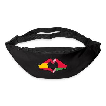 Espagne Biélorussie Drapeau Mains Coeur Forme - Sac banane - noir - Devant
