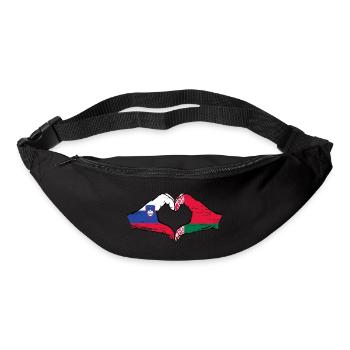 Slovenia Belarus flag hands heart shape used - Bum bag - black - Front