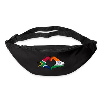 Afrique du Sud Inde Drapeau Mains Coeur Forme Utilisé - Sac banane - noir - Devant