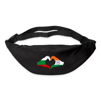 Bulgarien Indien Flagge Hände Herzform - Gürteltasche - Schwarz - Vorne