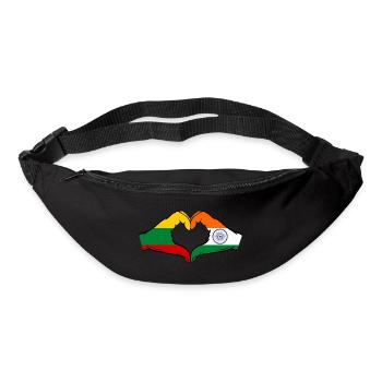 Litauen Indien Flagge Hände Herzform - Gürteltasche - Schwarz - Vorne