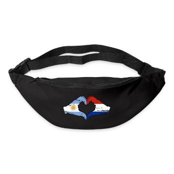 Argentine Hollande Drapeau Mains Coeur Forme Utilisé - Sac banane - noir - Devant