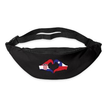 Croatie Chili Drapeau Mains Coeur Forme - Sac banane - noir - Devant