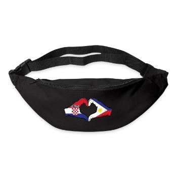 Kroatien Philippinen Flagge Hände Herzform - Gürteltasche - Schwarz - Vorne