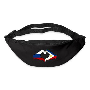 Russland Philippinen Flagge Hände Herzform - Gürteltasche - Schwarz - Vorne
