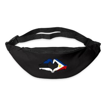 Estland Philippinen Flagge Hände Herzform - Gürteltasche - Schwarz - Vorne